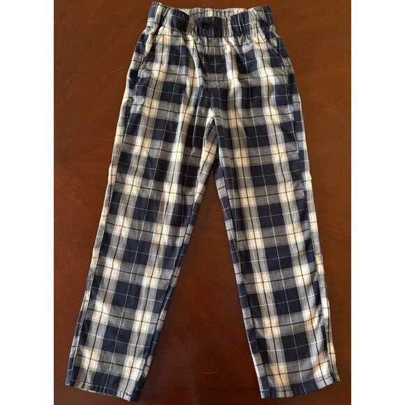 H&M Kids Navy Blue Plaid Pull-On Pajama PJ Cozy Pants Big Boys Size 8 - Picture 2 of 13